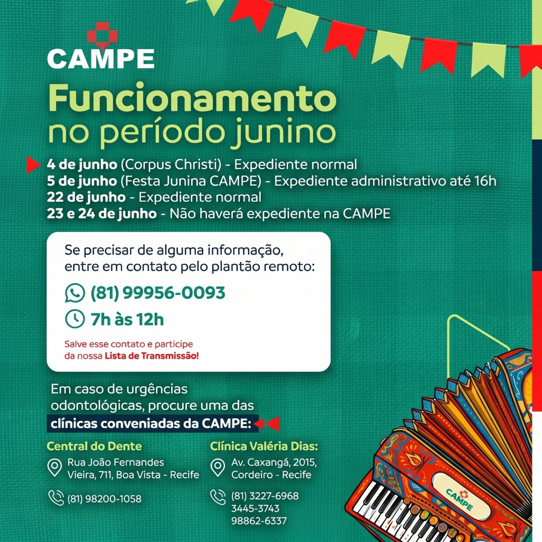 Pop-up CAMPE - Funcionamento no Período Junino 2026