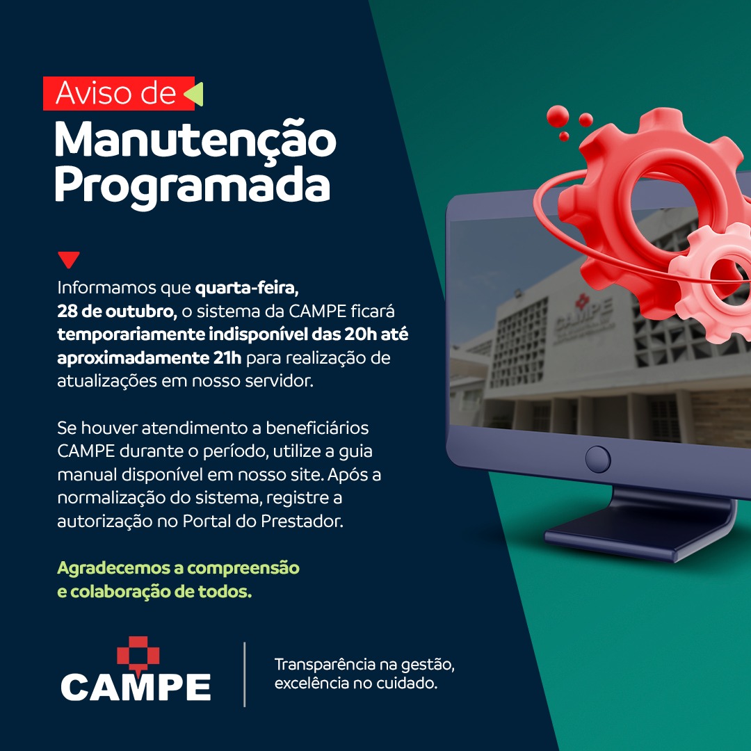Imagem de Capa - Manutenção Programada Nesta Quarta 28-10-2026